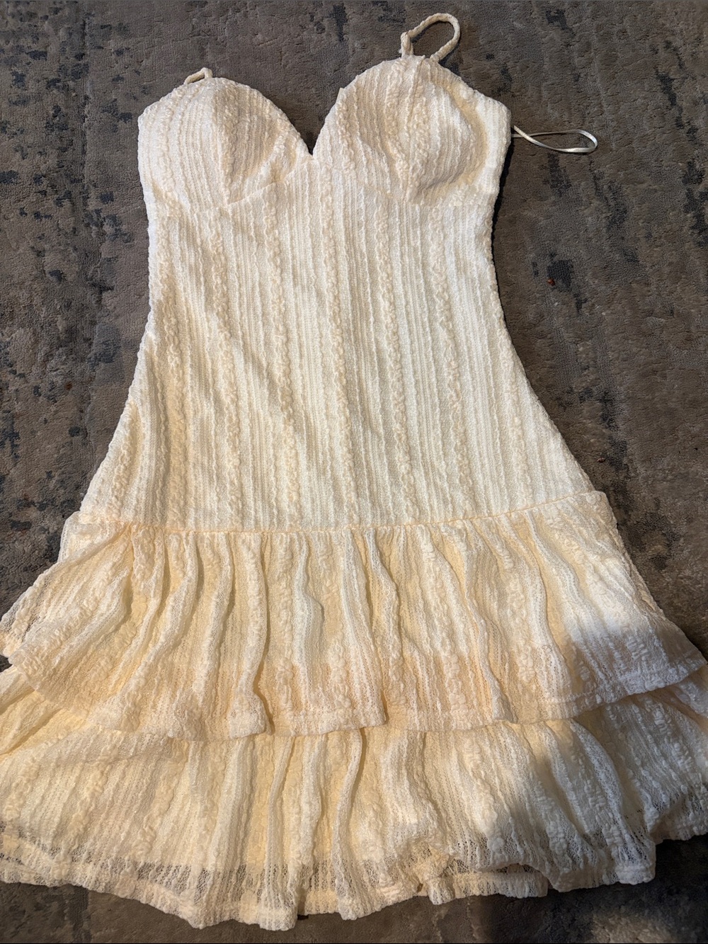 Madewell brand new Cream Textured Ruffle Sundress